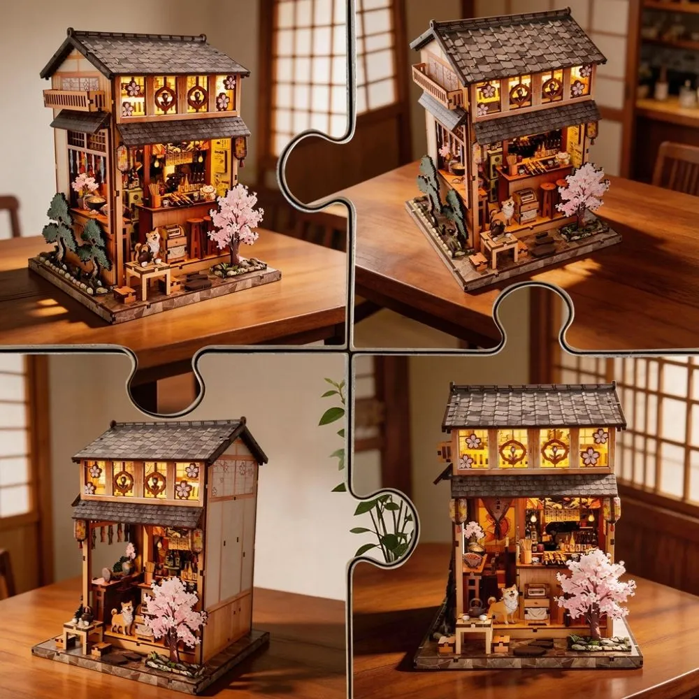 Figured'Art Choshi Yakitori Steegje miniatuurhuisje 3D puzzel met led