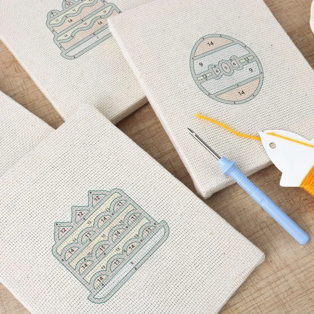 Figured'Art Taarten en Lekkernijen punch needle set 4 stuks