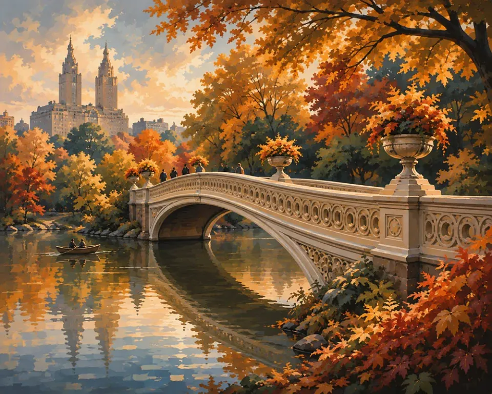 Figured'Art Central Park Bow Bridge diamond painting 40x50cm full
