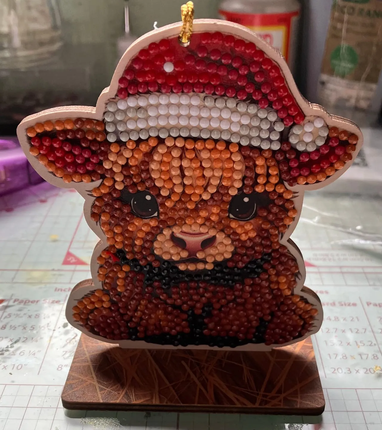 Craft Buddy Crystal Art Buddies Highland Cow knutselset 11cm kerst