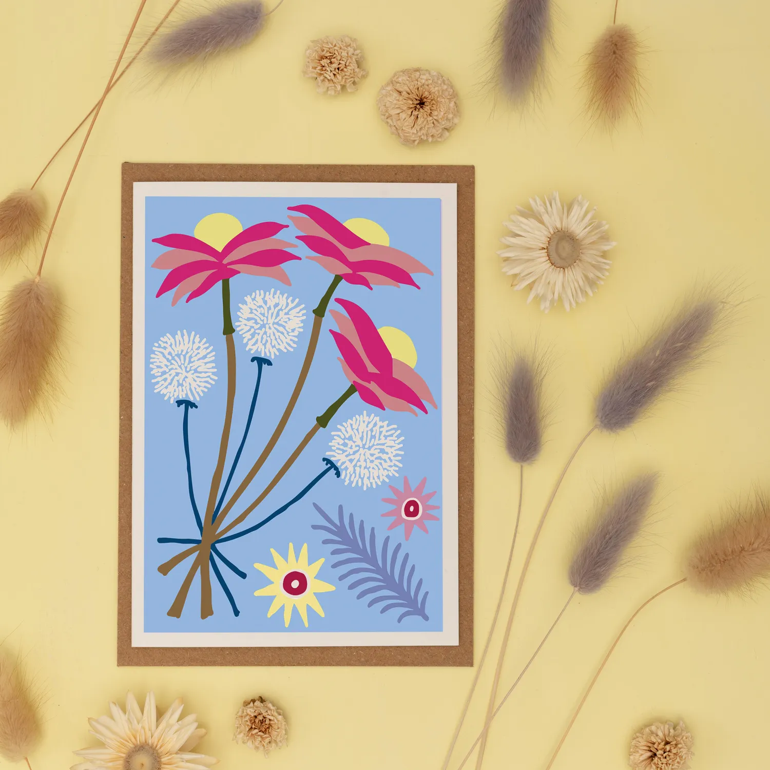 Studio Wald Dried Pastel Blue A6 wenskaart pastelblauw