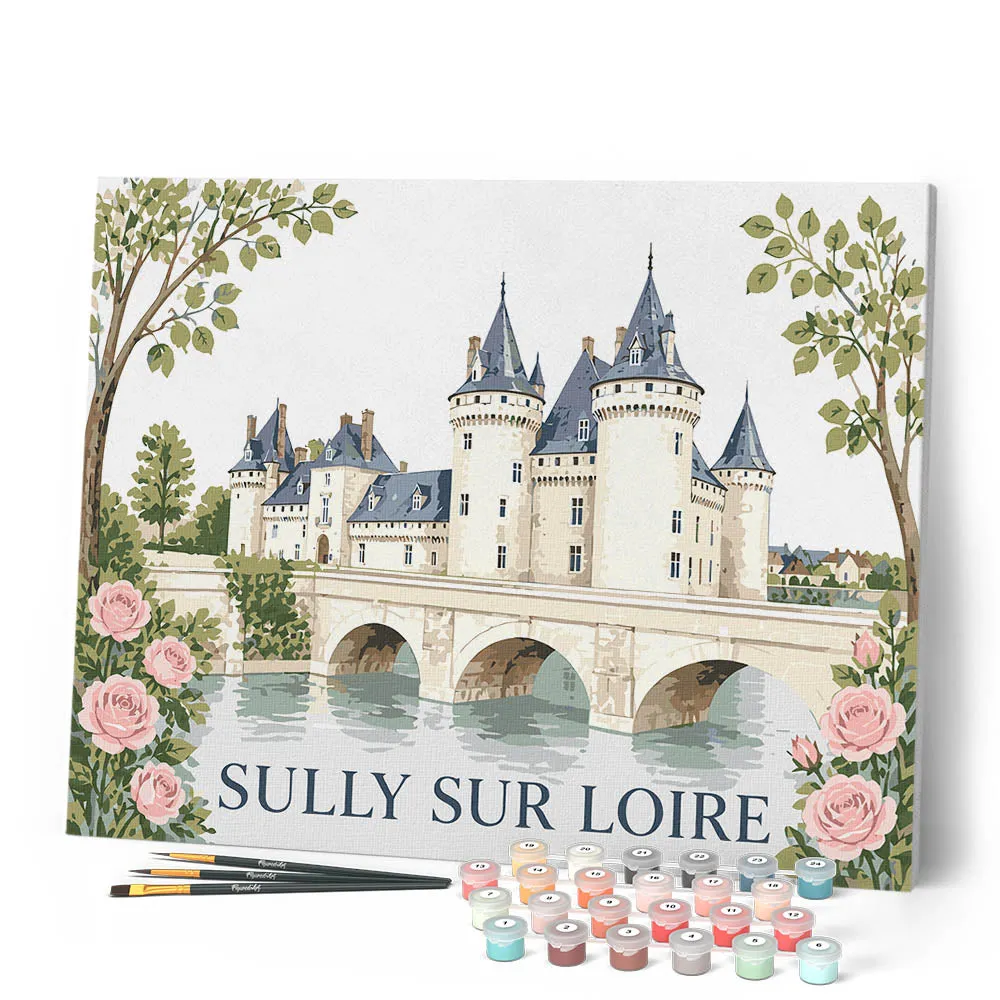 Figured'Art Kasteel van Sully-sur-Loire schilderen op nummer 40x50cm