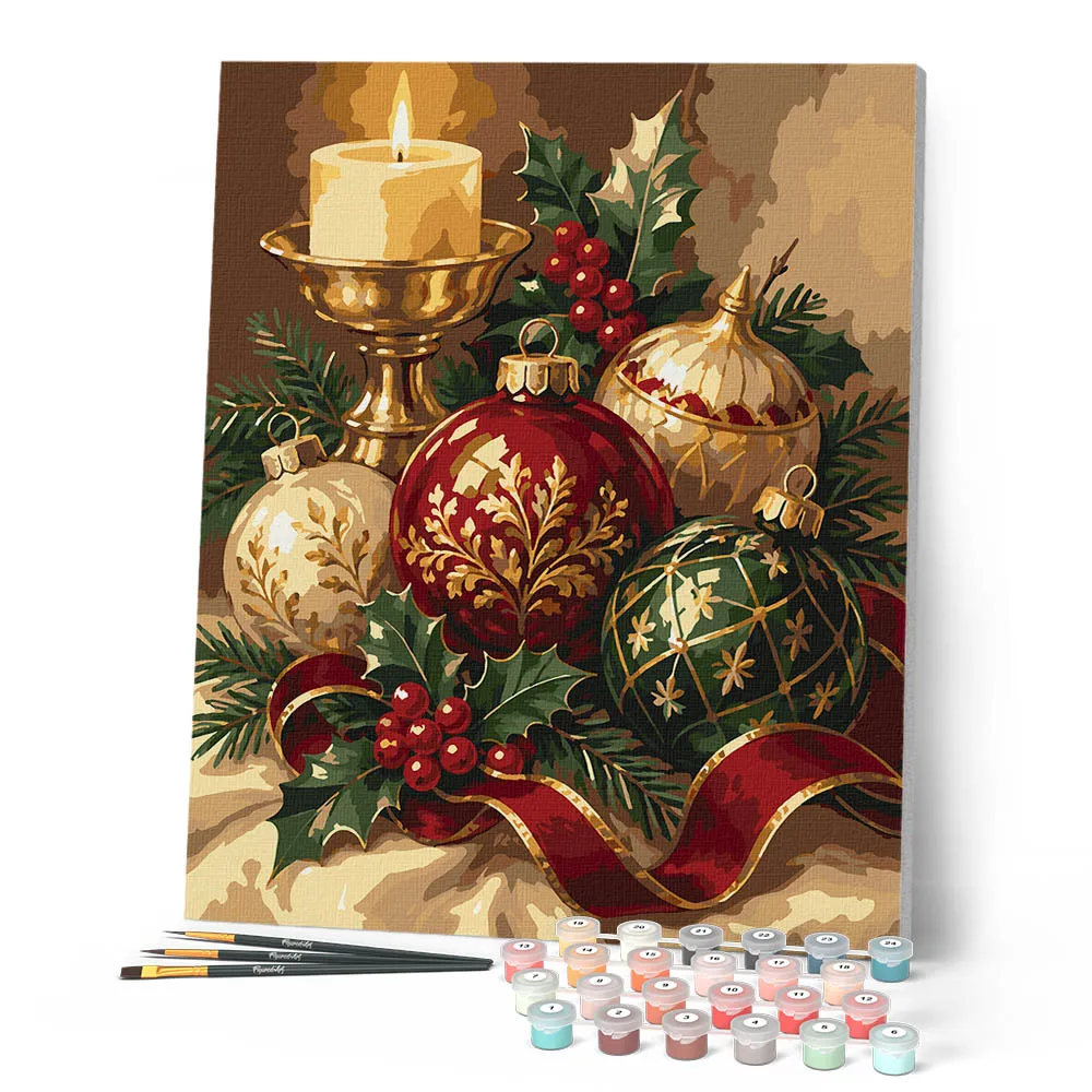 Figured'Art Feestelijke Kerstdecoraties schilderen op nummer 40x50 cm winter