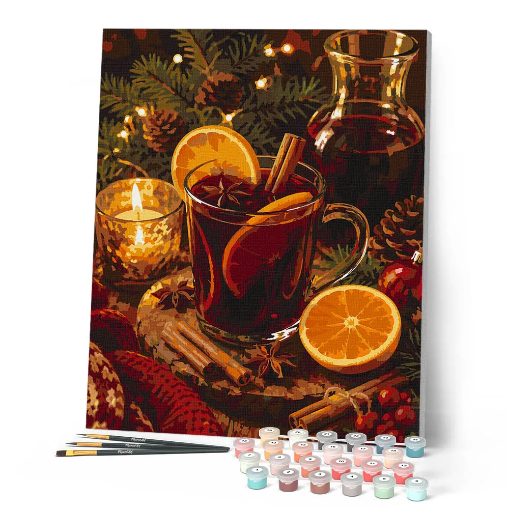 Figured'Art Kerstglühwein schilderen op nummer canvas 40x50cm