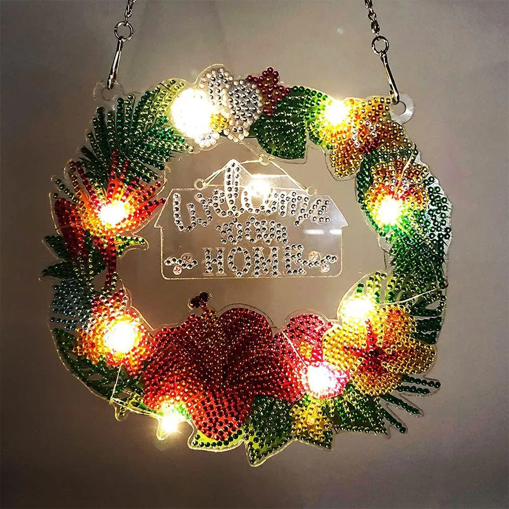 Figured'Art Kroon diamond painting deurhanger 27x28 cm met LED