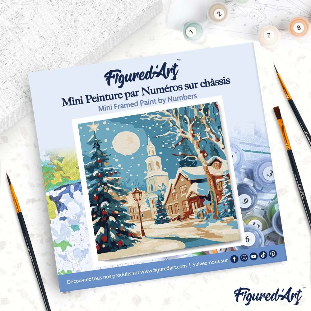 Figured'Art Mini Schilderen op Nummer Kerststraat 20x20 met frame