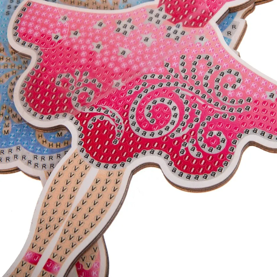 Craft Buddy Crystal Art Ballerinas houten kit 4 stuks