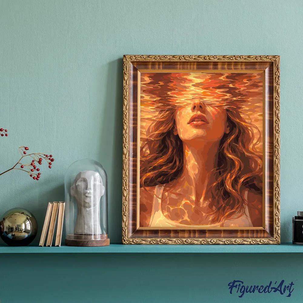 Figured'Art Onder het oppervlak schilderen op nummer 40x50cm aqua