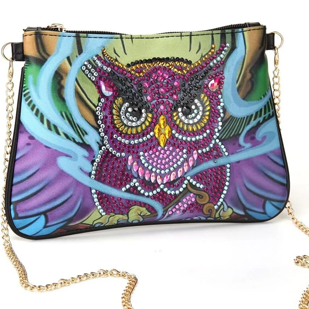 Figured'Art Uil diamond painting tas 18x15 cm PU-leer
