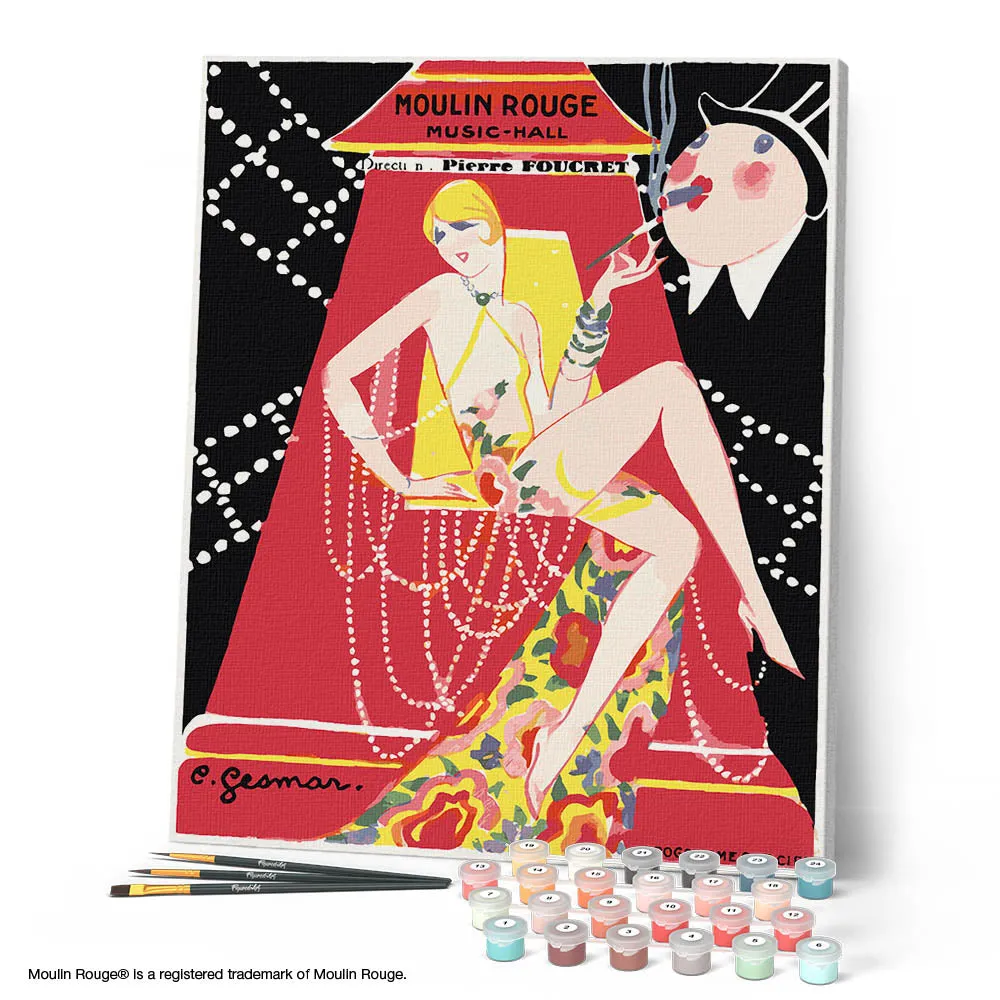 Figured'Art Moulin Rouge-affiche schilderen op nummer 40x50 cm vintage