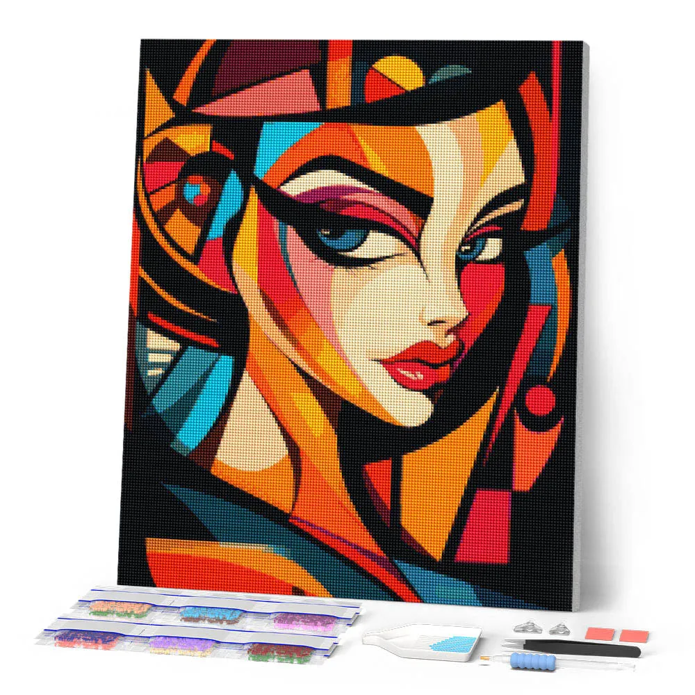 Figured'Art Glamour Gezicht diamond painting 40x50