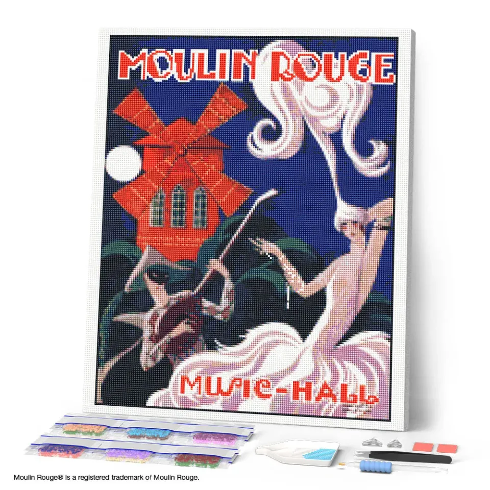 Figured'Art Moulin Rouge Music Hall diamond painting 40x50 cm ingelijst