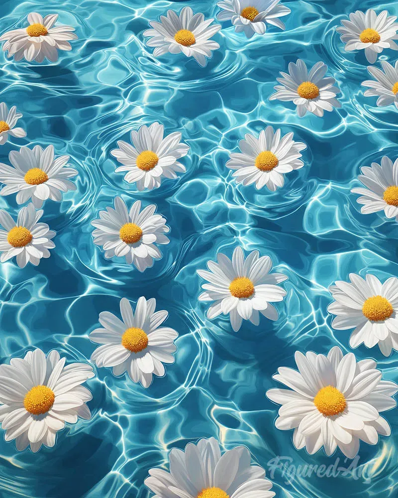Figured'Art Madeliefjesbries Schilderen op Nummer 40x50cm Bloemen