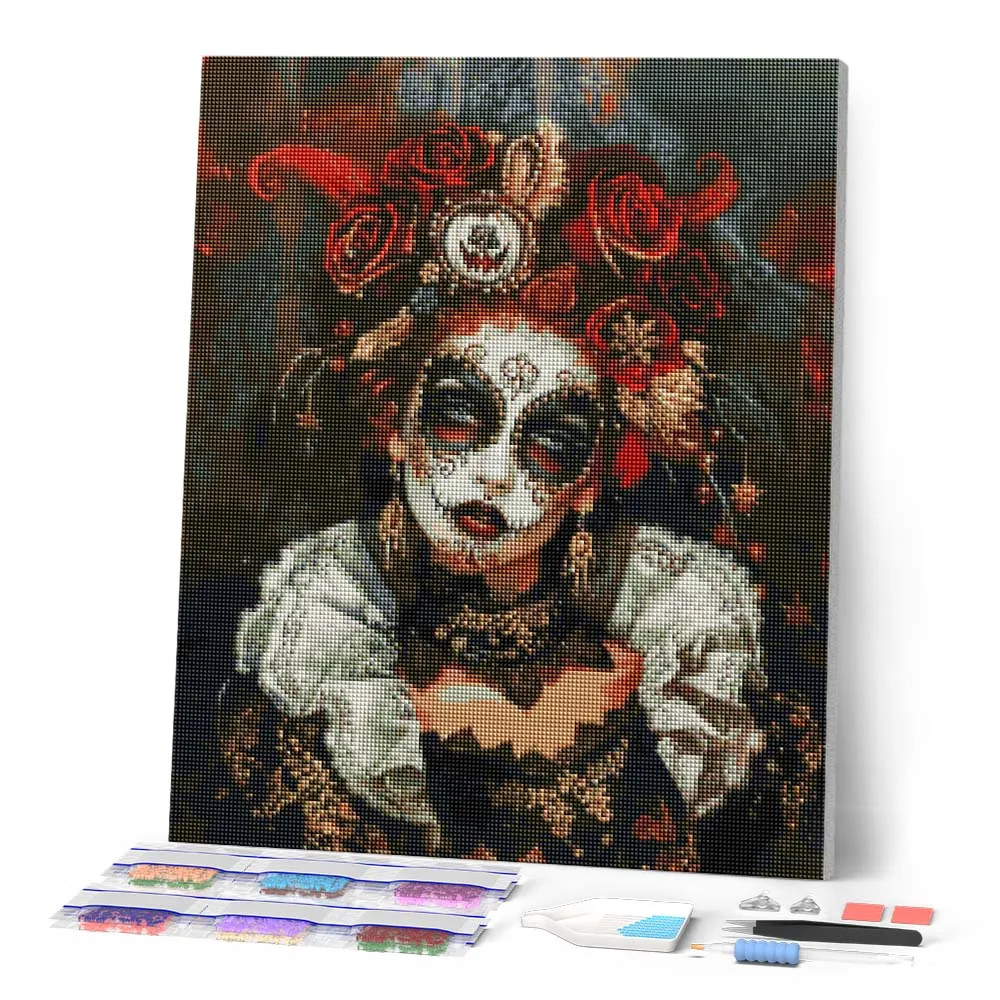 Figured'Art Halloweenkostuum diamond painting 40x50 cm portret
