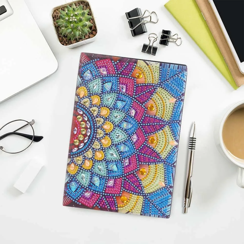 Figured'Art Bloem Mandala diamond painting boekje A5 50 pagina's rond