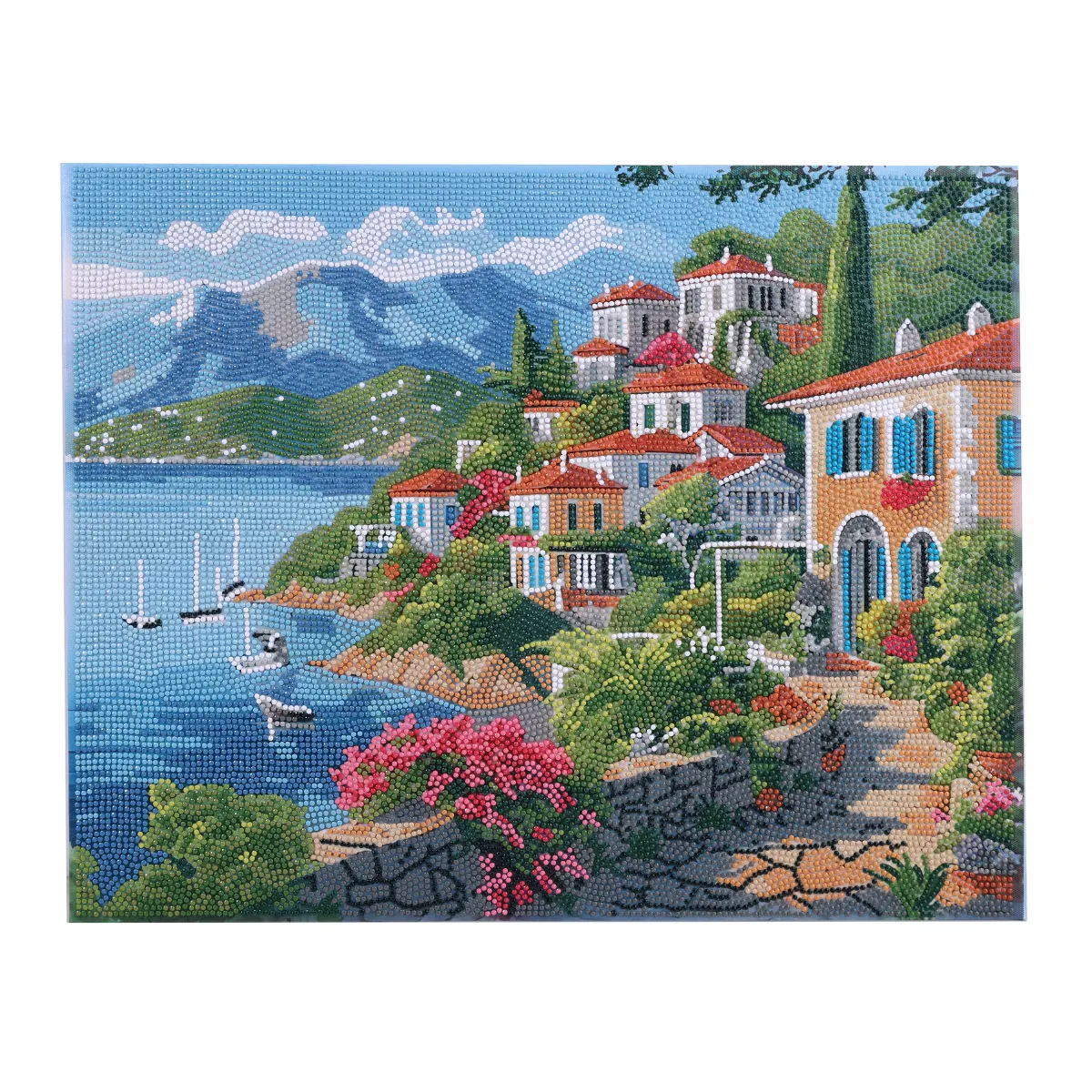 Craft Buddy Crystal Art Blossoms Blue Waters canvas 50x40cm lijstklaar