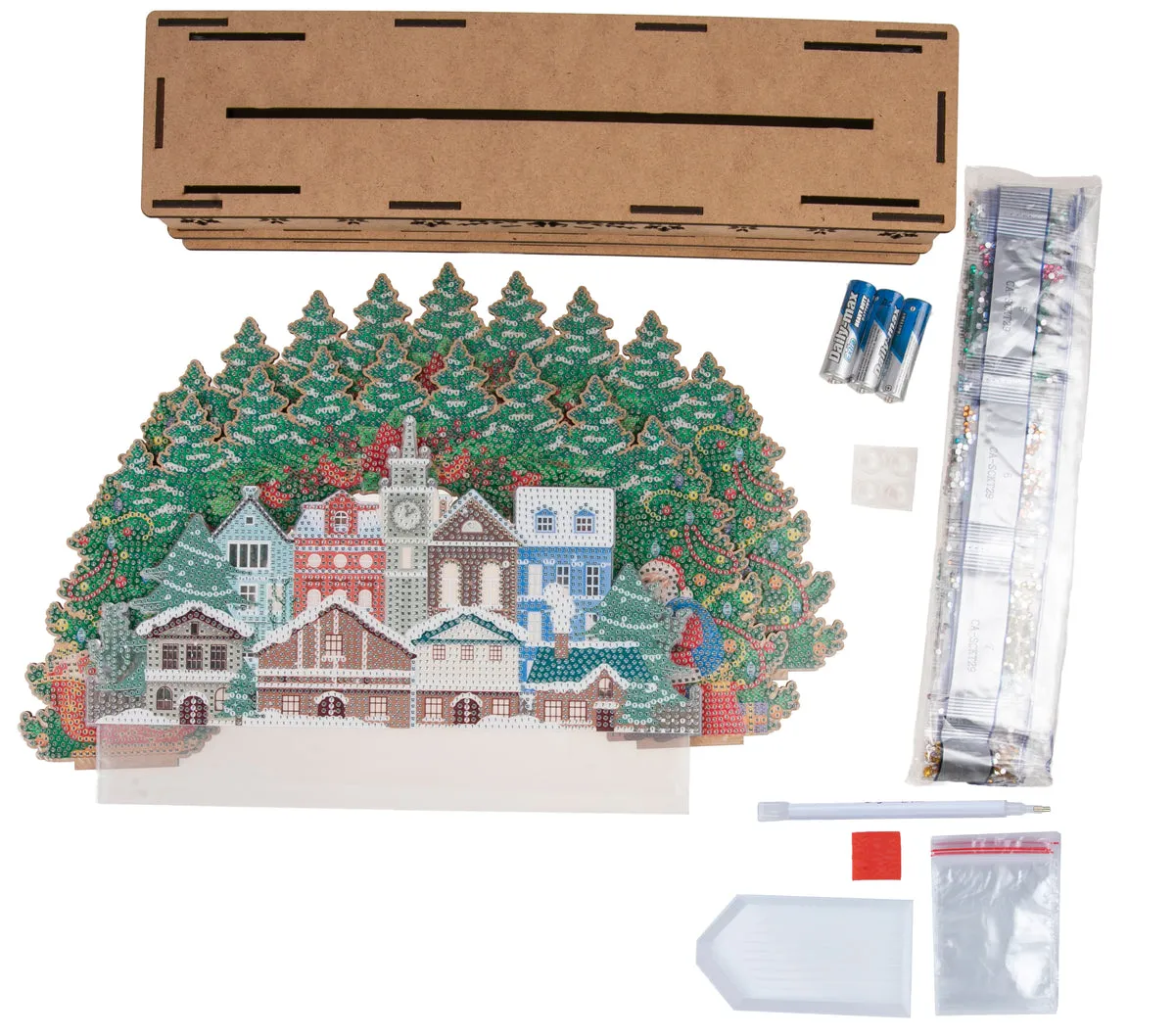 Craft Buddy Crystal Art Christmas Scene 3D lichtdecoratie kerstdorp