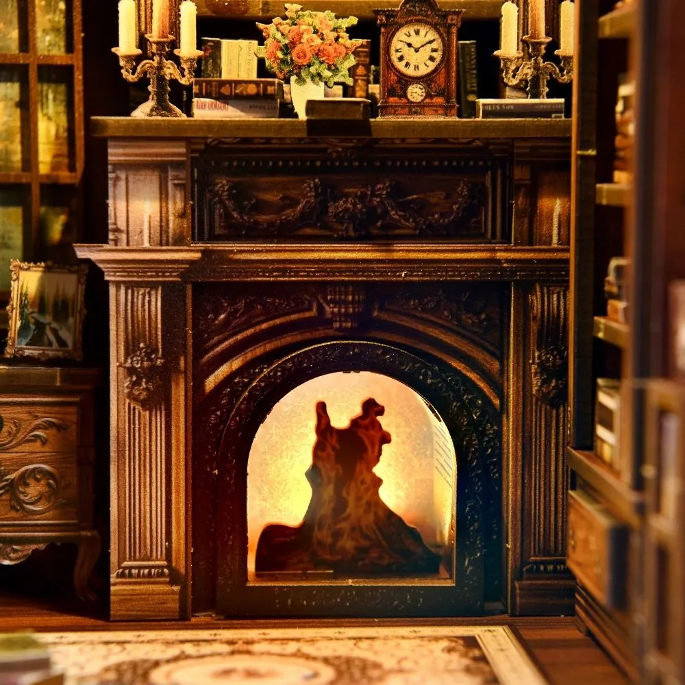 Figured'Art Book Nook Schemerbibliotheek miniatuur met led 194 delen