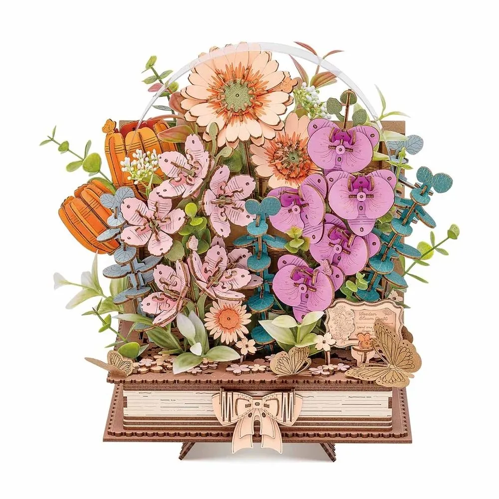 Figured'Art Houten bloeiend boek 3D puzzel 552 stukjes