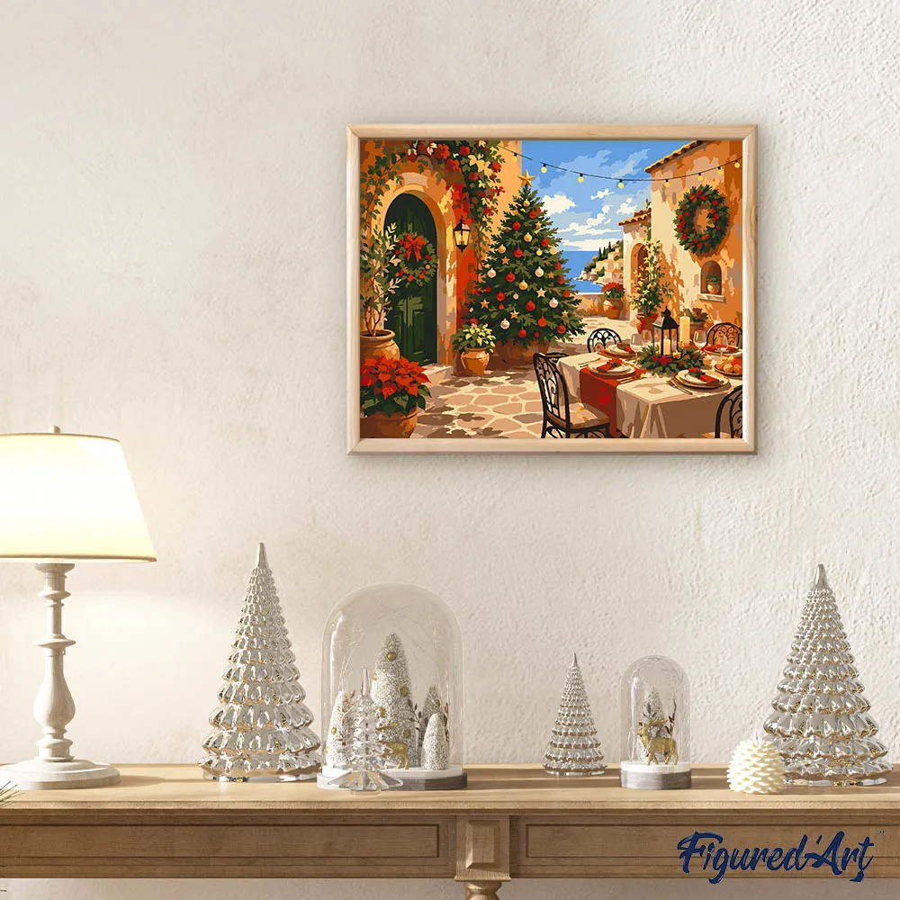 Figured'Art Kerst aan zee schilderen op nummer 40x50 cm winter