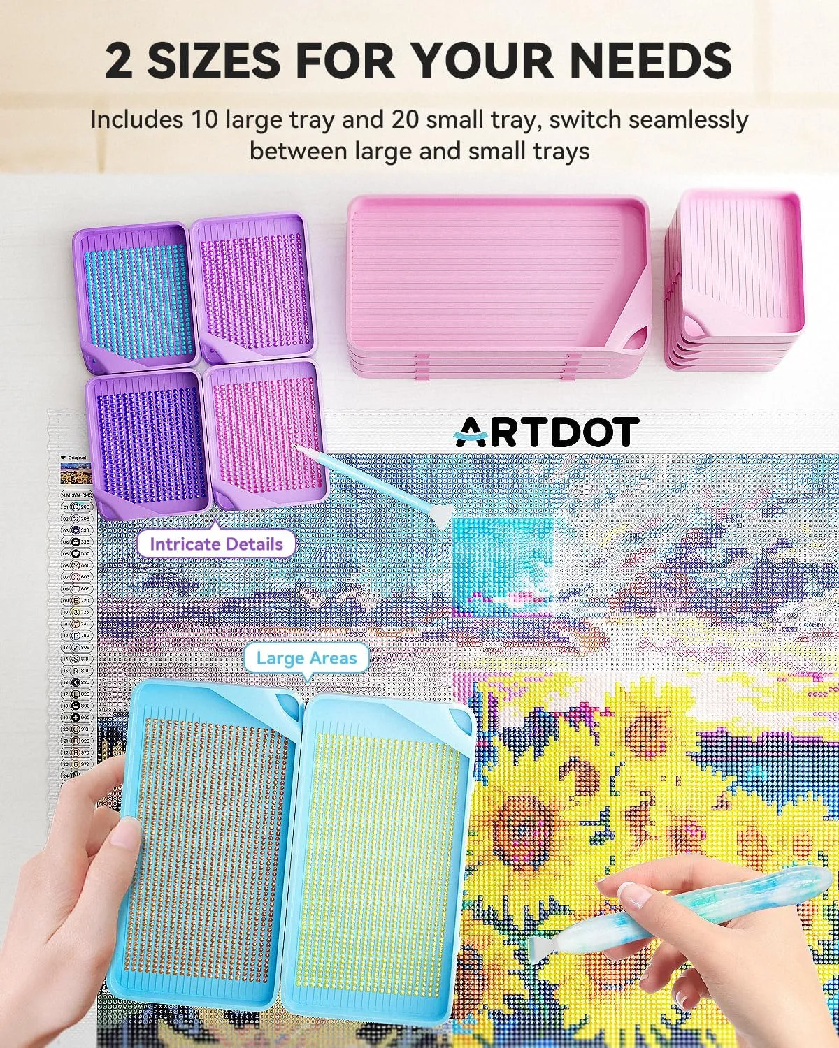 ARTDOT diamond painting bakjes paars 30 stuks stapelbaar
