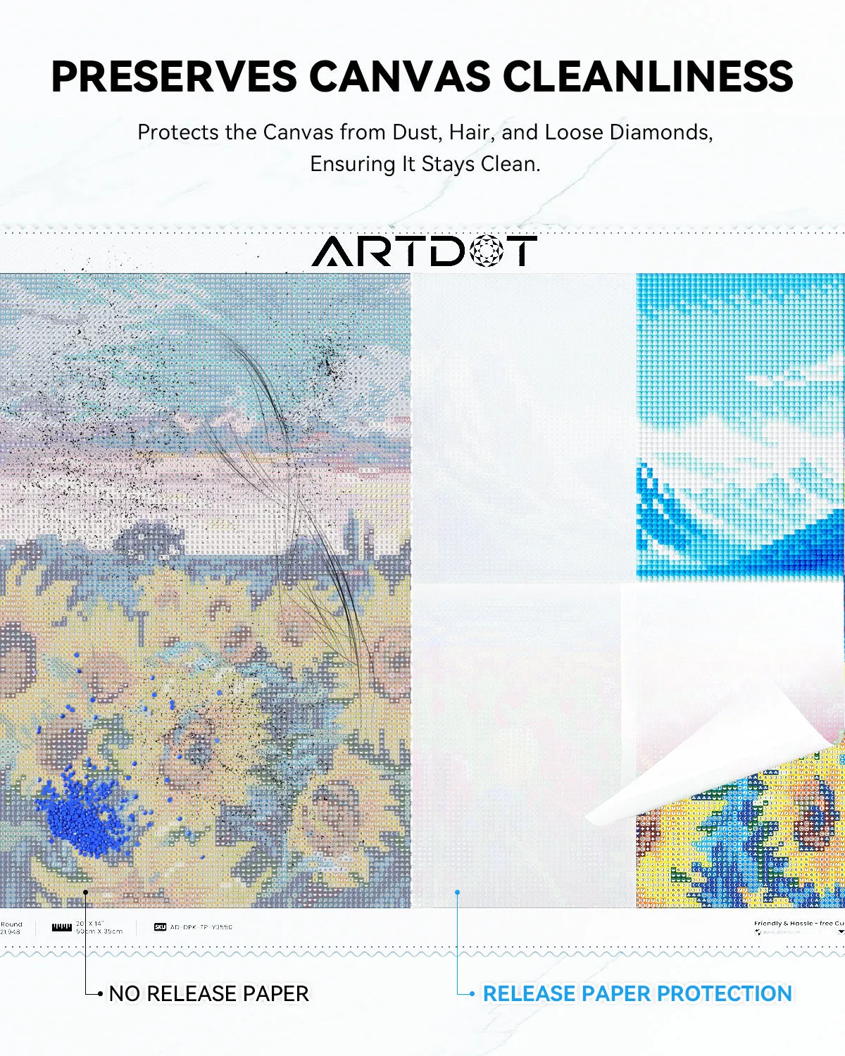 ARTDOT Losspapier diamond painting 200 stuks met tools