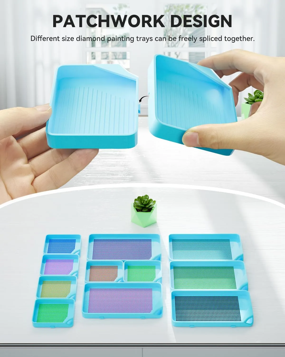 ARTDOT Diamond Painting Bakjes Blauw Groot met Kliksluiting