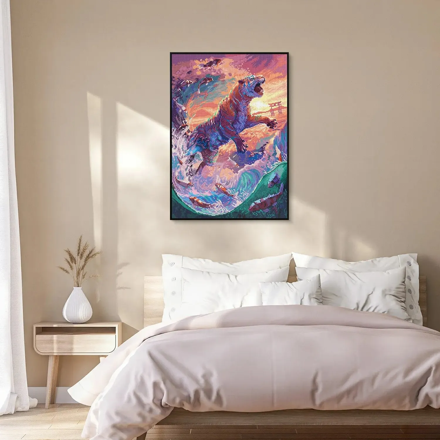 ARTDOT Water Tiger diamond painting tijger 47,5x70cm vierkant