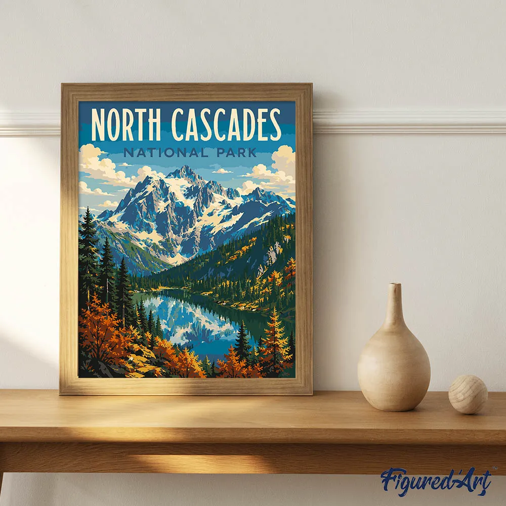 Figured'Art North Cascades National Park schilderen op nummer 40x50 cm