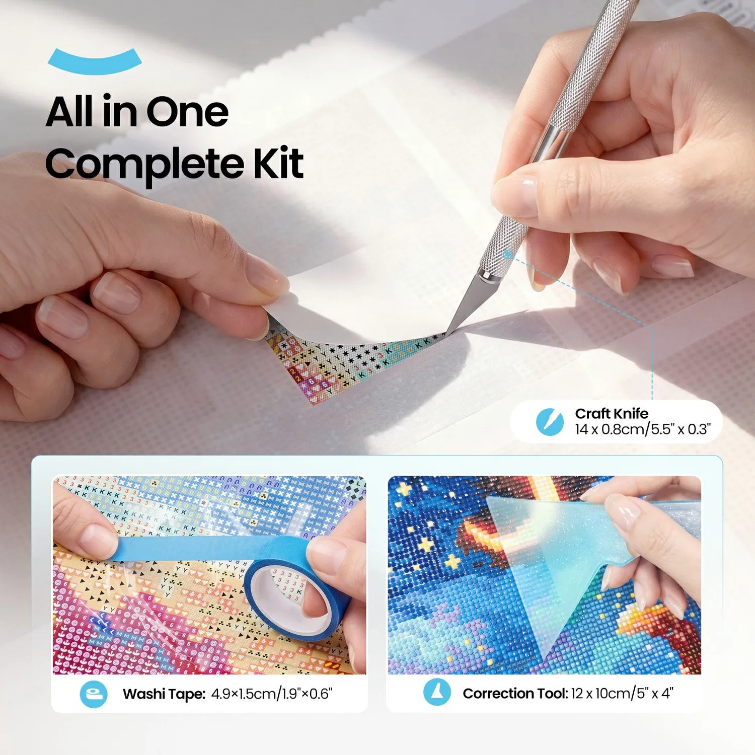 ARTDOT release papier diamond painting A7 300 stuks + tools