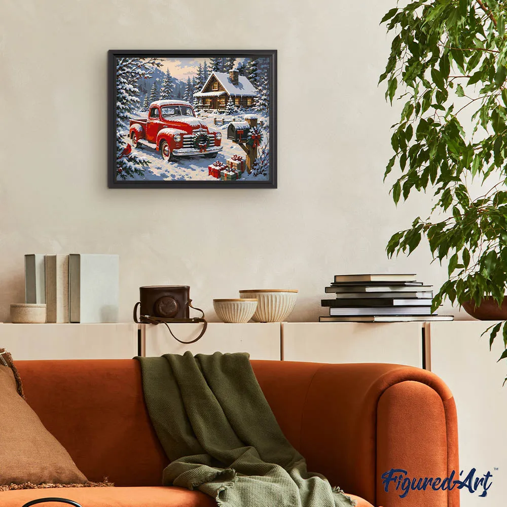 Figured'Art Kerstmis Tussen de Dennen schilderij 40x50 cm