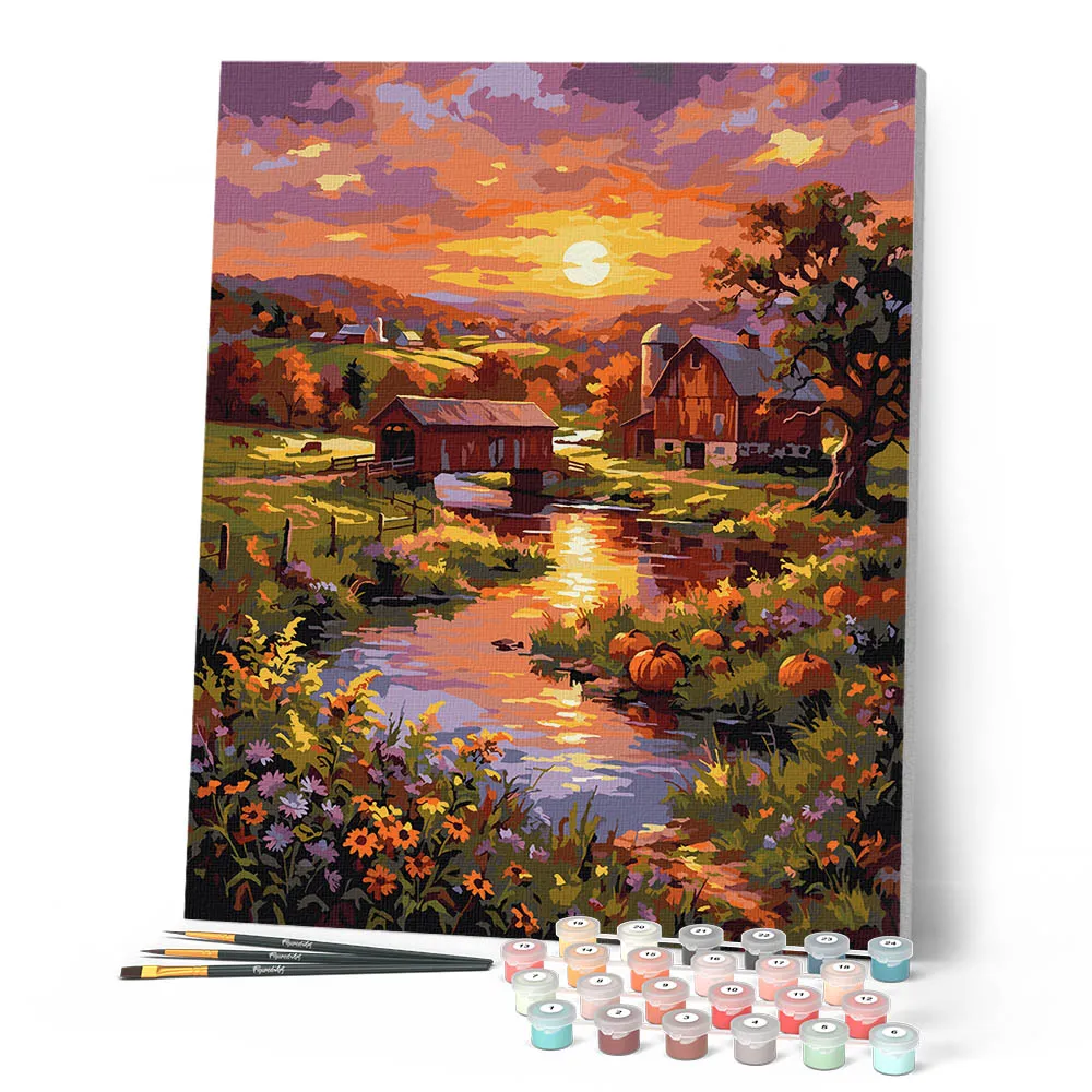 Figured'Art Boerderijvallei schilderen op nummer 40x50cm