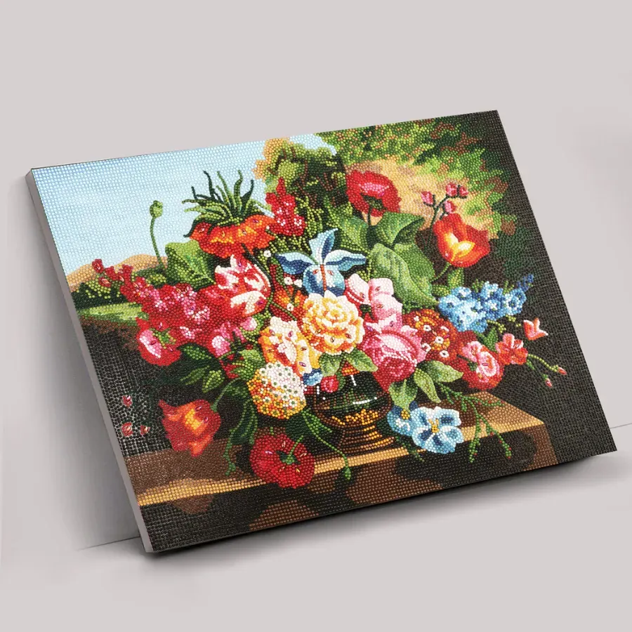 Craft Buddy Crystal Art Countryside Flowers diamond painting 50x40cm full