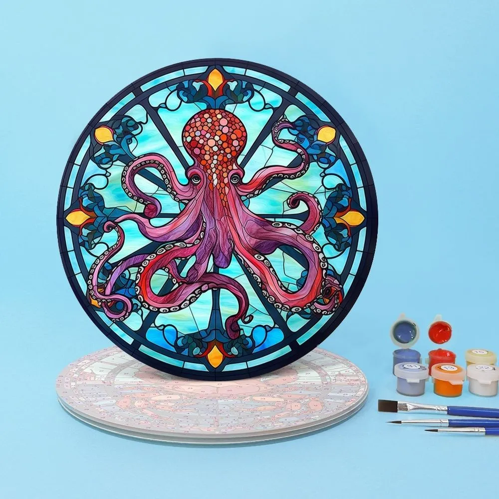 Figured'Art Oceaanwezens placemats schilderen op nummer 20cm 4 stuks