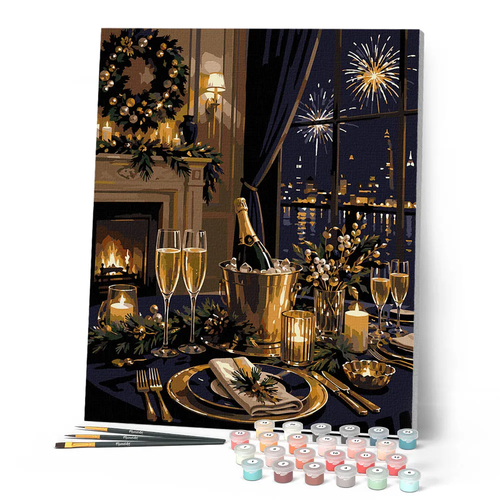 Figured'Art Elegant Nieuwjaarsdiner schilderen op nummer