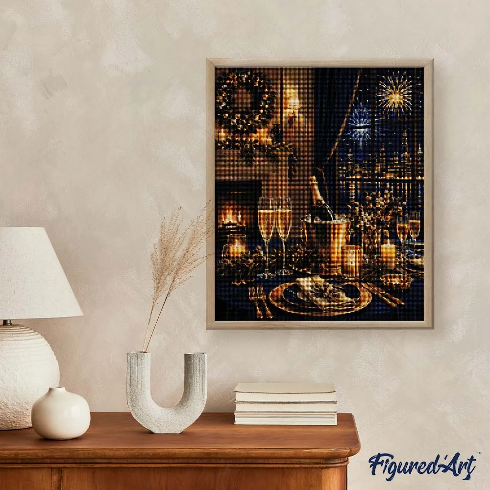 Figured'Art Elegant nieuwjaarsdiner diamond painting 40x50 stilleven