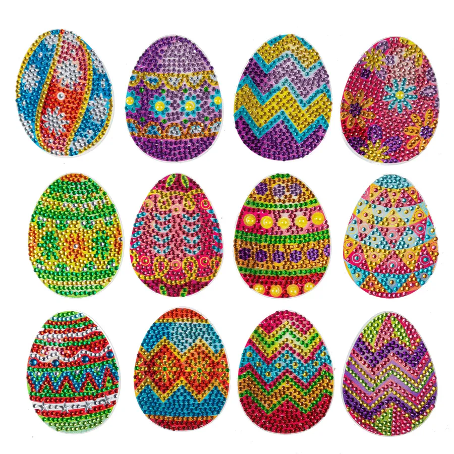 Craft Buddy Crystal Art Easter Sticks paaseieren 12 stuks