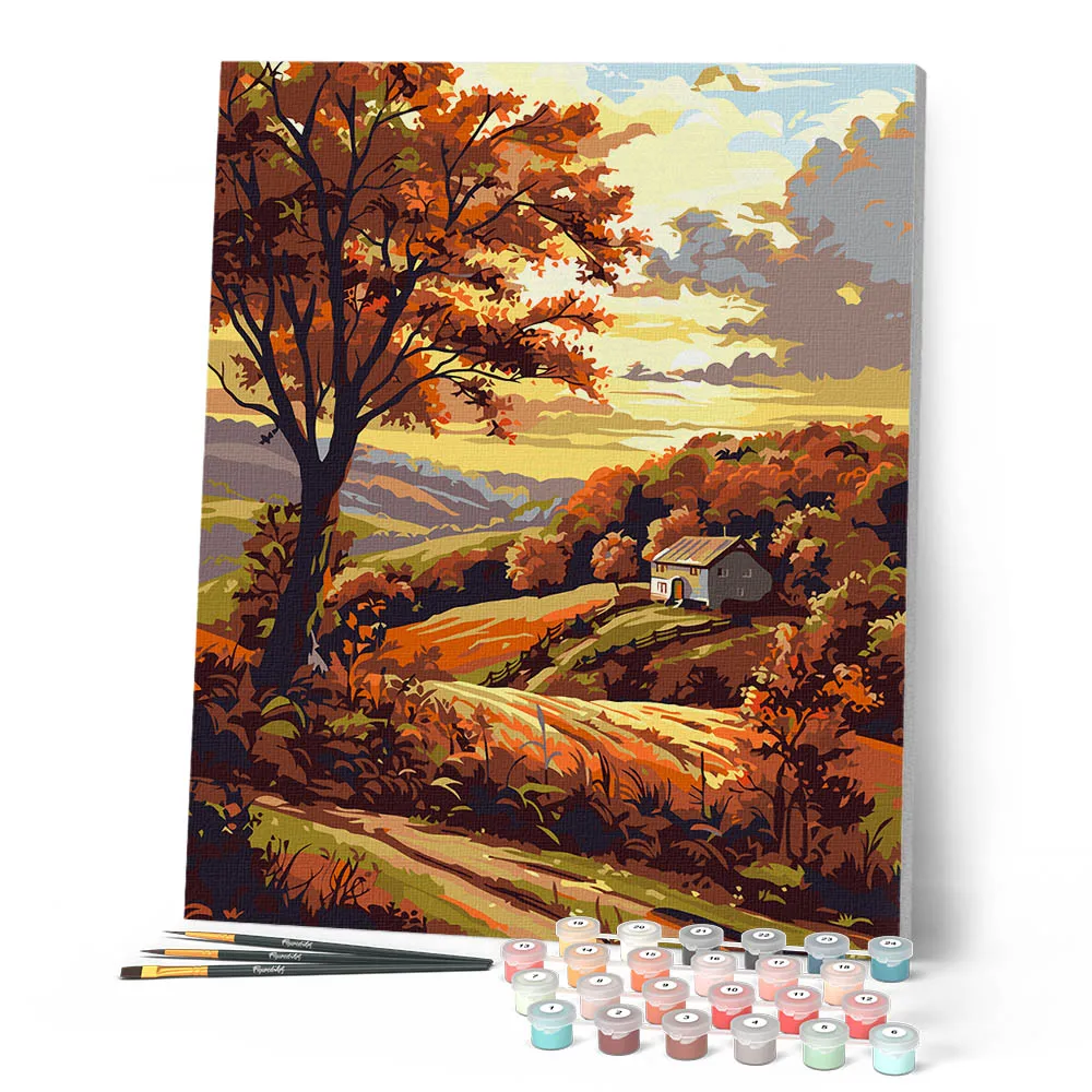 Figured'Art Herfstlandschap 1 schilderen op nummer 40x50 cm herfst