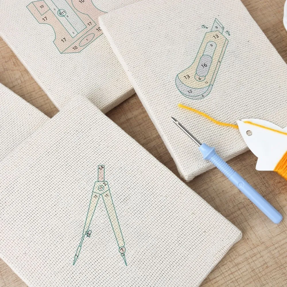 Figured'Art Bureau Accessoires punch needle set 4 stuks 15x20cm