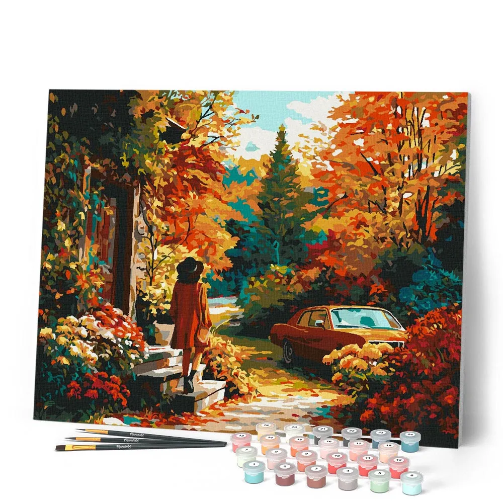 Figured'Art Herfstafscheid schilderen op nummer 40x50