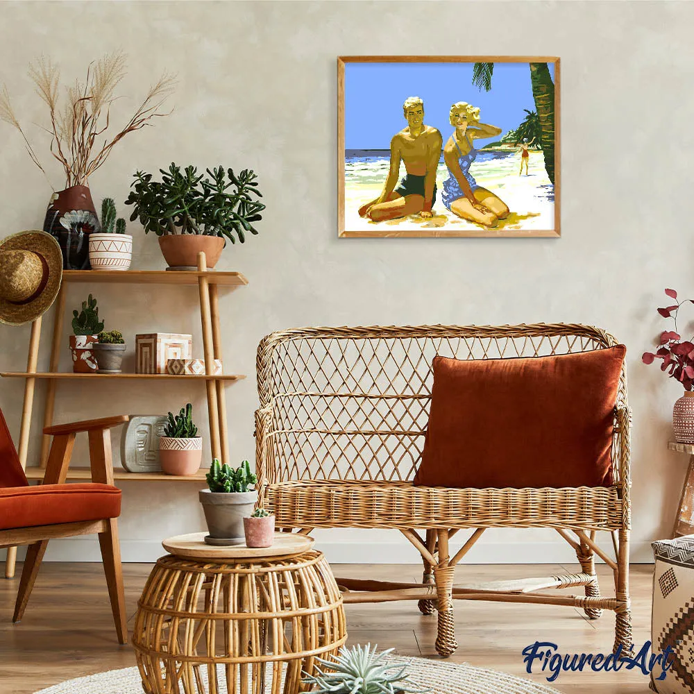 Figured'Art Zeedroom schilderen op nummer 40x50 cm vintage