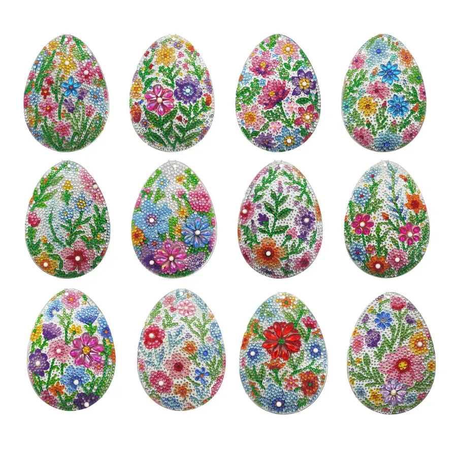 Craft Buddy Crystal Art Easter Eggs hangers 12 stuks 12cm
