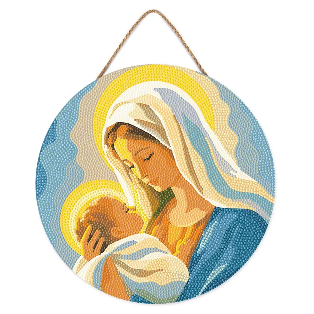 Figured'Art Maria-gebed Diamond Painting Hout 30 cm