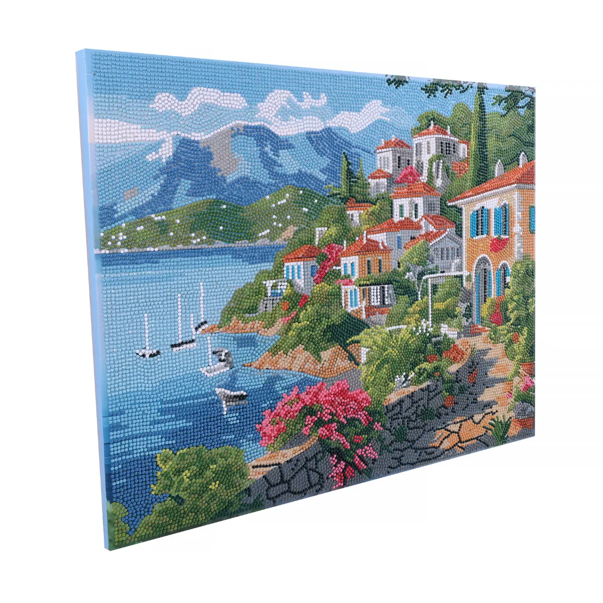 Craft Buddy Crystal Art Blossoms Blue Waters canvas 50x40cm lijstklaar