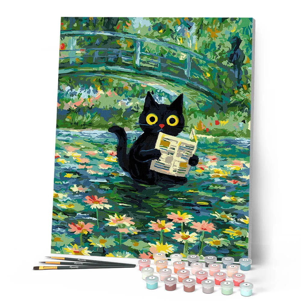 Figured'Art Schilderen op Nummer De Lezer van Monet 40x50cm Kat