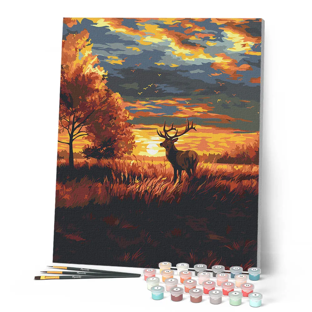 Figured'Art Majestueus Hert schilderen op nummer herfst 40x50cm