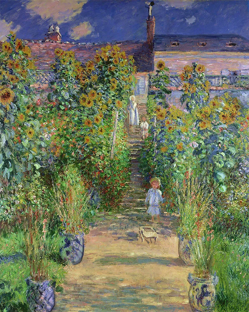Figured'Art Tuin van de kunstenaar Vétheuil schilderen op nummer 40x50cm Monet