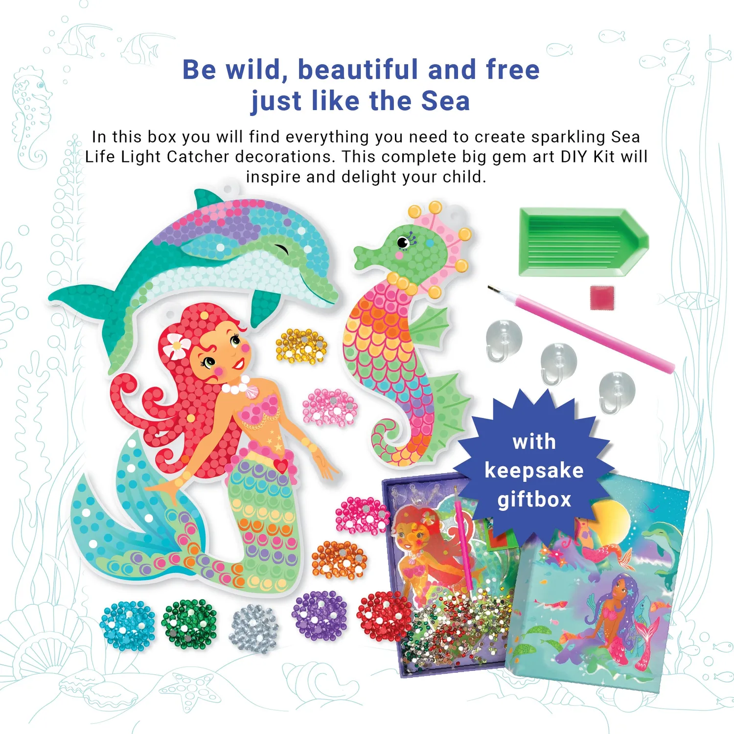 Box Candiy Sea Life Sparkling Light Catchers raamhanger 3 stuks