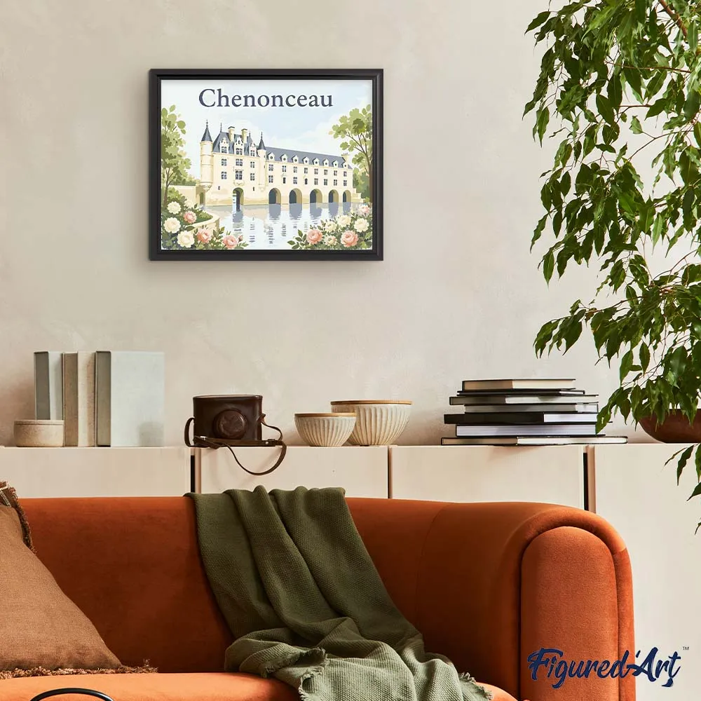 Figured'Art Kasteel van Chenonceau schilderen op nummer 40x50 cm eenvoudig