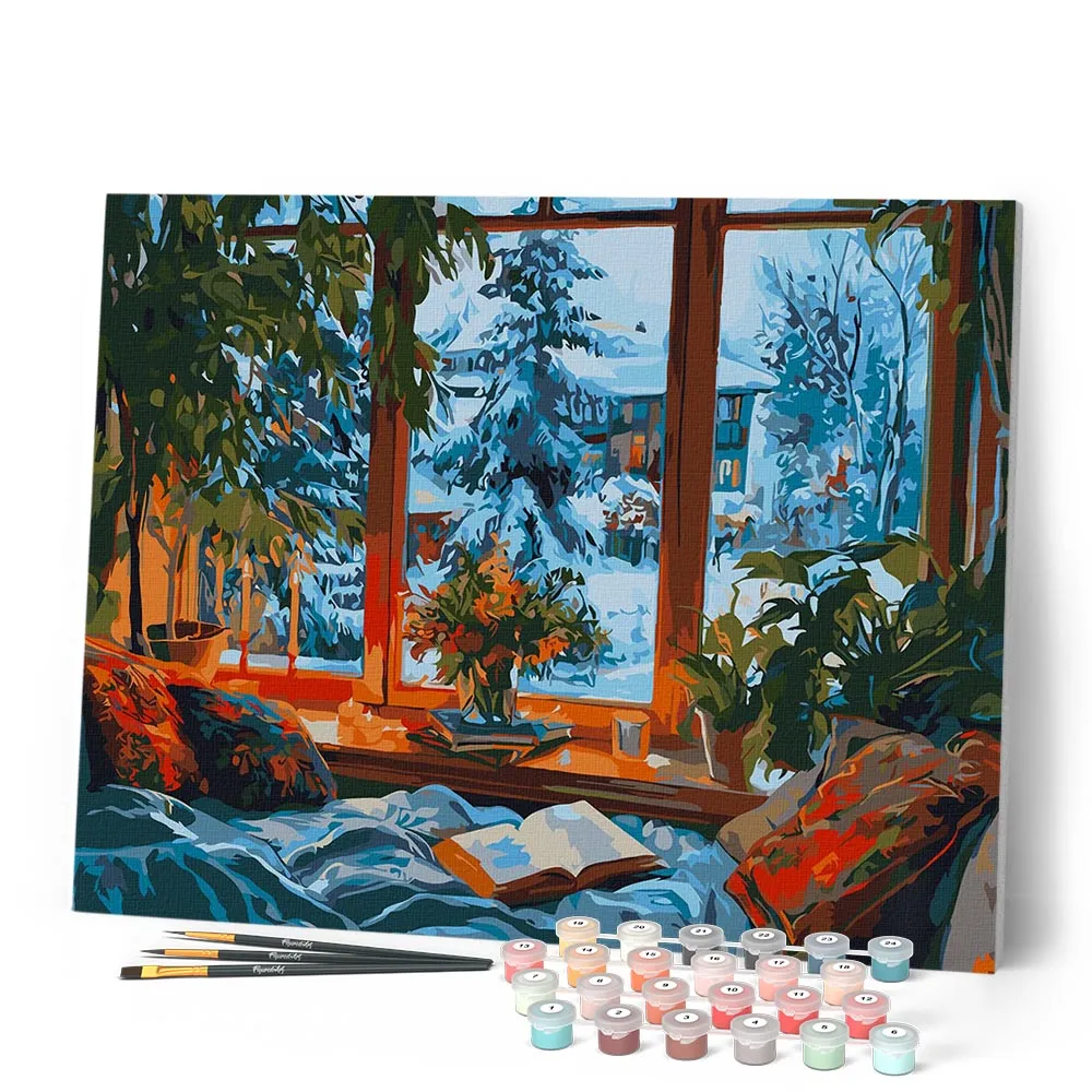 Figured'Art Knusse Winteravond schilderen op nummer kerst gevorderd